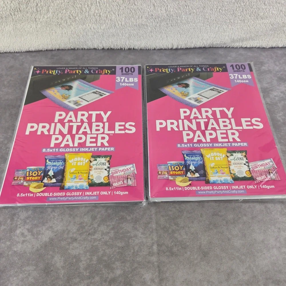 Pretty Party & Crafty 200ct 8.5x11 Double Sided Glossy Inkjet Paper 37lb 140gsm
